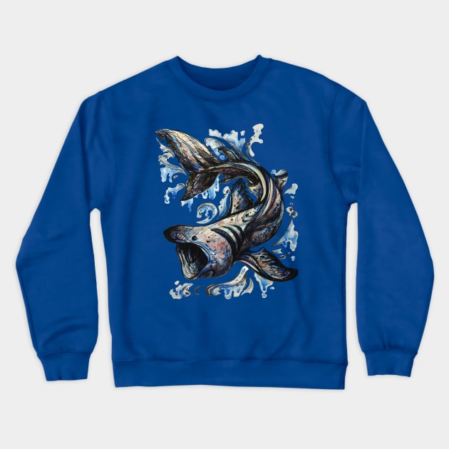 Basking Shark Back Print Crewneck Sweatshirt by Artsy Rew